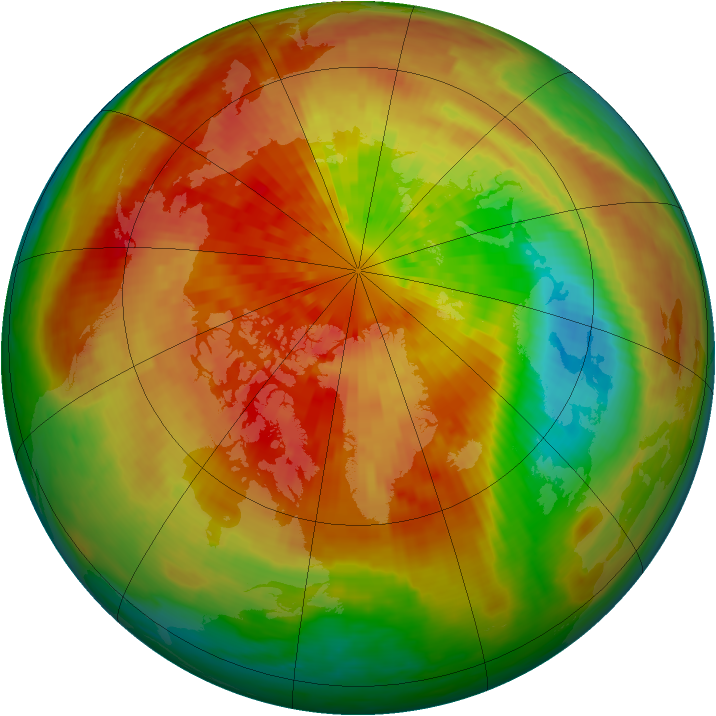 Arctic ozone map for 22 March 2003